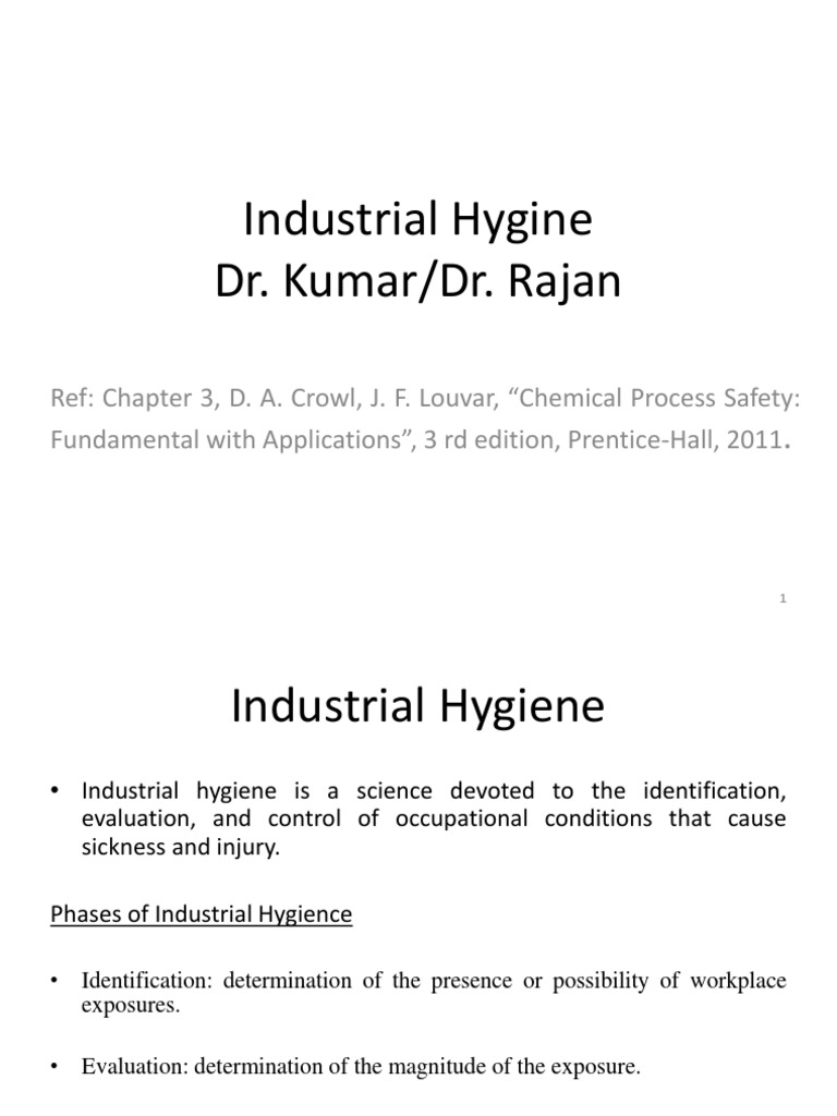 Chapter 3 Industrial Hygiene Revised PDF Occupational Hygiene