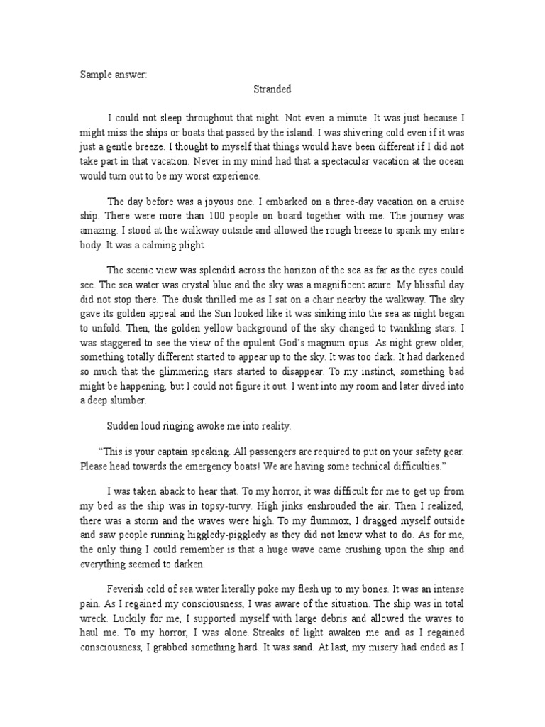 Sample essay lost in the jungle picture