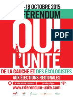 Affiche Referendum "Oui à l'unité de la gauche et des écologistes"