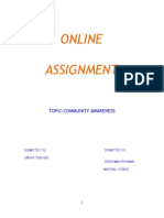 Online Assignment: Topic:Community Awareness