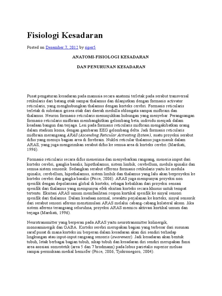 Fisiologi Kesadaran Pdf