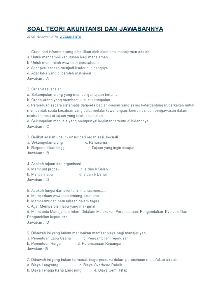 SOAL TEORI AKUNTANSI DAN JAWABANNYA.doc