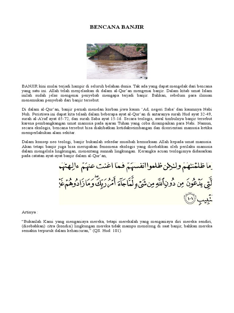 Ayat Al-Qur'an tentang Bencana Alam | PDF