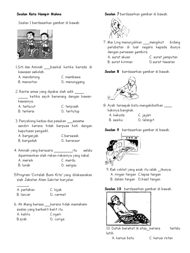 Soalan Kata Hampir Makna 2015 Pdf