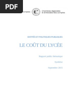 La synthèse du rapport de la Cour des comptes sur le coût du lycée