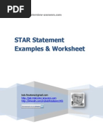 STAR Statements for Job Interview