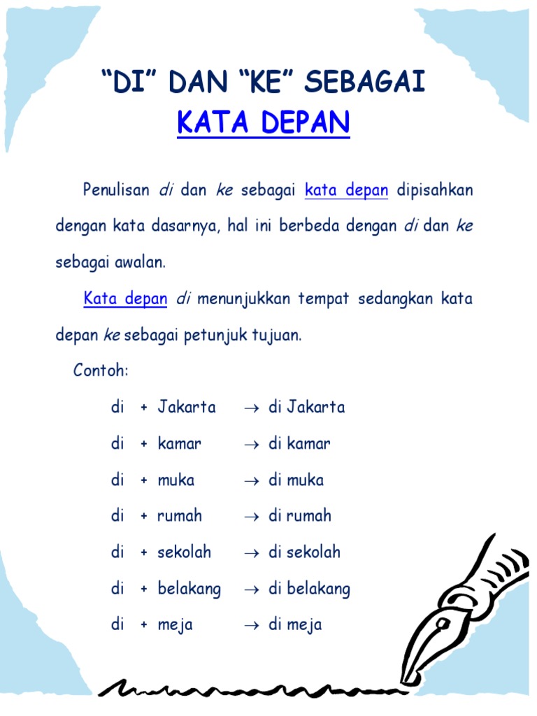 Di Dan Ke sebagai Kata Depan