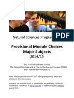 Natural Sciences Module Information