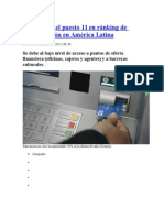 Perú Ocupa El Puesto 11 en Ránking de Bancarización en América Latina