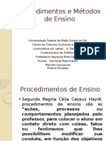 Procedimentos e Métodos de Ensino