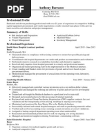 Senior Buyer Purchasing in Boston MA Resume Anthony Barrasso