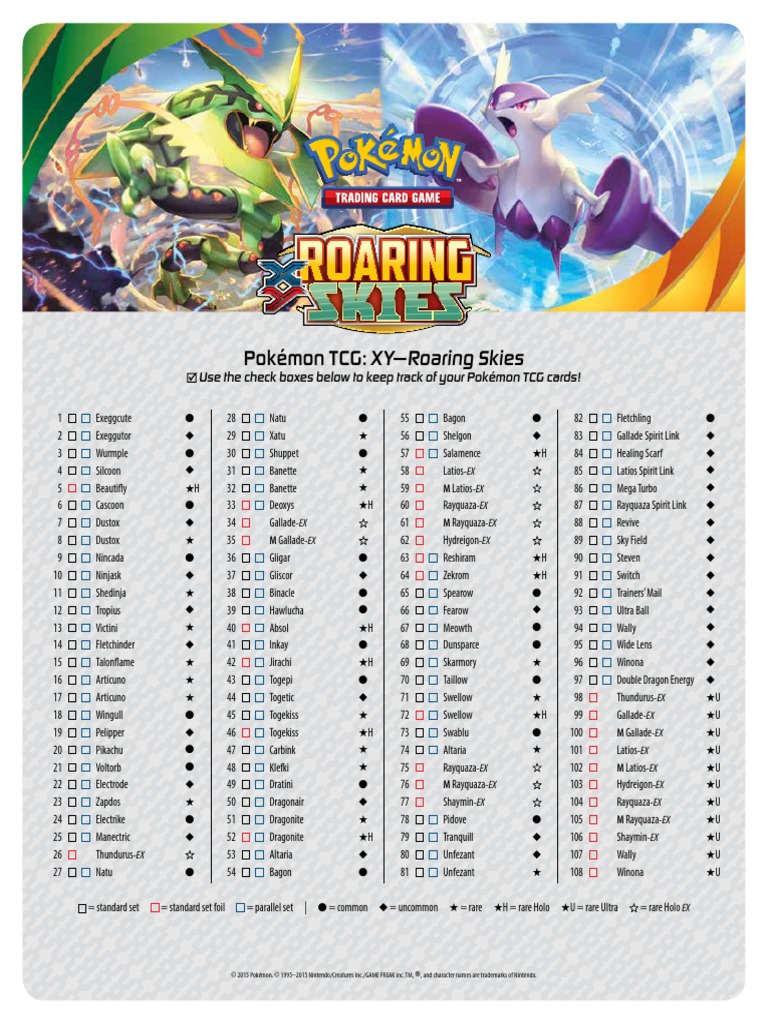 Roaring Skies Card Checklist | PDF | Games & Activities