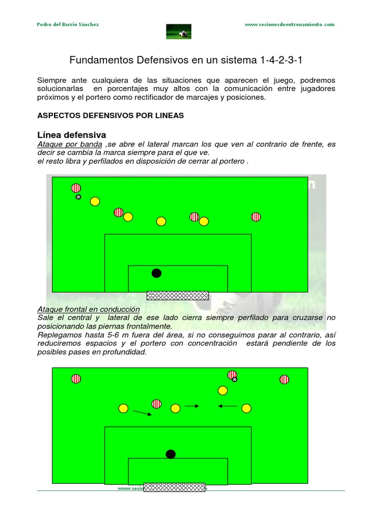 Fundamentos Defensivos para Un Sistema 1-4-2-3-1 | PDF | Defensor  (Asociación de Fútbol) | Delantero (Asociación de Fútbol)