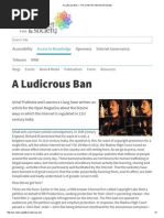 A Ludicrous Ban - The Centre For Internet and Society