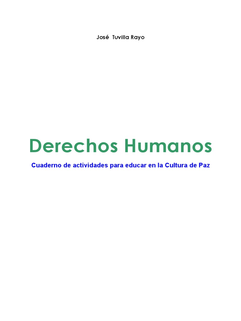 Actividades Derechos Humanos y Cultura de Paz (José Tuvilla Rayo) | PDF ...