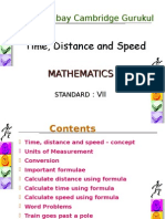 Bombay Cambridge Gurukul Bombay Cambridge Gurukul: Time, Distance and Speed