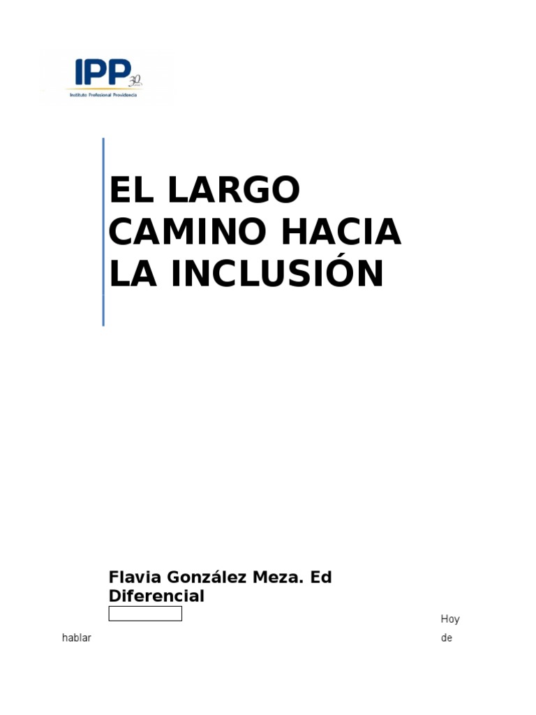 EL Largo Camino Hacia La Inclusión | PDF | Aprendizaje | Invalidez