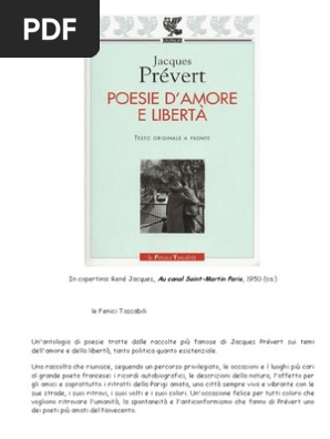 Jaques Prevert Poesie Damore E Liberta