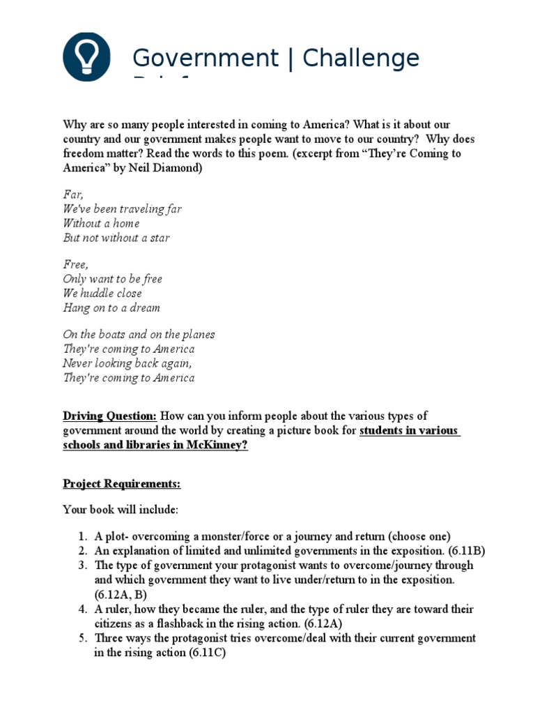 Government Challenge Brief | PDF | Social Science | Travel