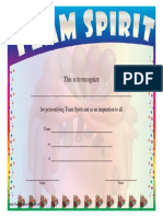 Team Spirit Certificate
