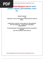 Download WELFARE  FACILITY PROVIDED TO EMPLOYEES BY BANK OF INDIA project report by kamdica SN28316269 doc pdf