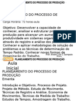 Planejamento Do Processo de Produção - Aula Inicial