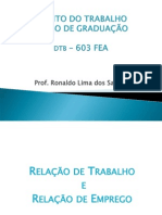 Aulas 1, 2, 3. Relação de Emprego. Empregado. Empregador. FEA