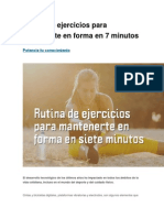 Rutina de Ejercicios para Mantenerte en Forma en 7 Minutos