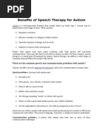 Benefits of Speech Therapy For Autism