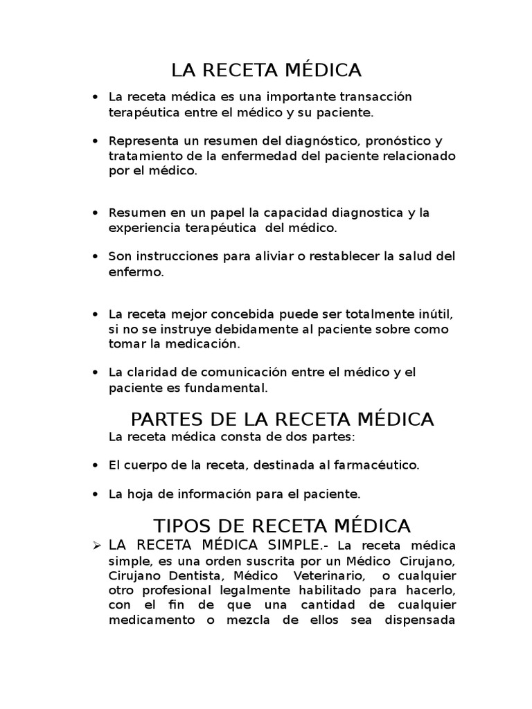 La Receta Médica ...... | PDF | Prescripción médica | Farmacia