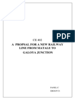 A Propsal For A New Railway Line From Matale To Galoya Junction