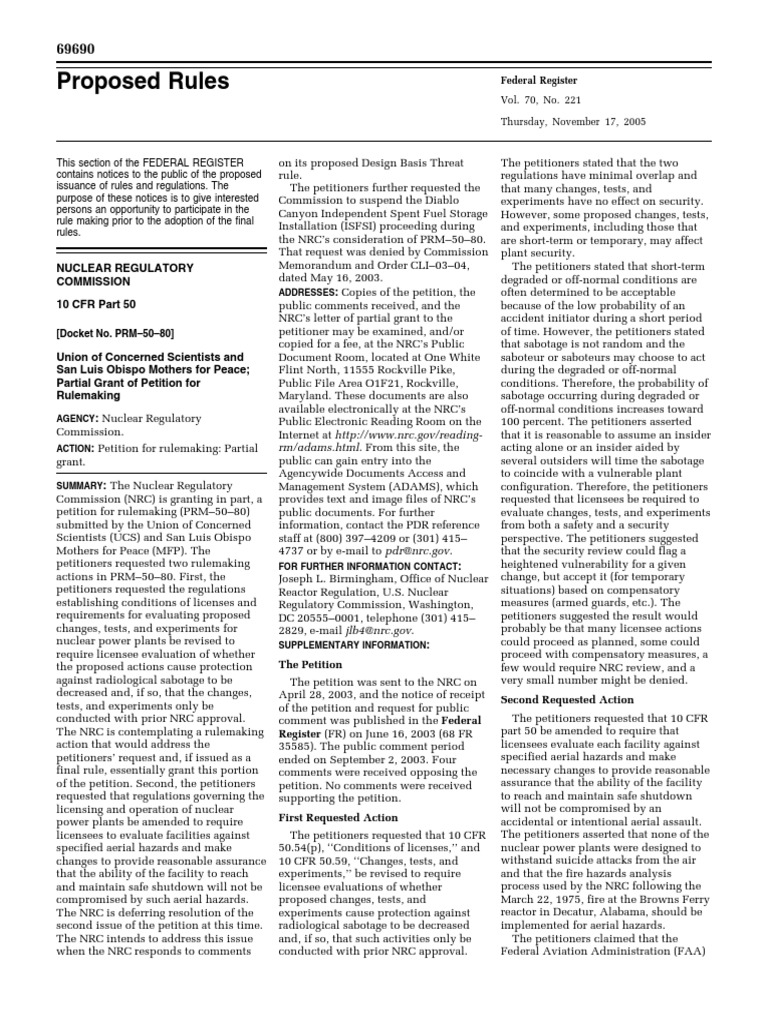 NRC Proposed Rulemaking on Nuclear Safety | PDF | Nuclear Regulatory ...