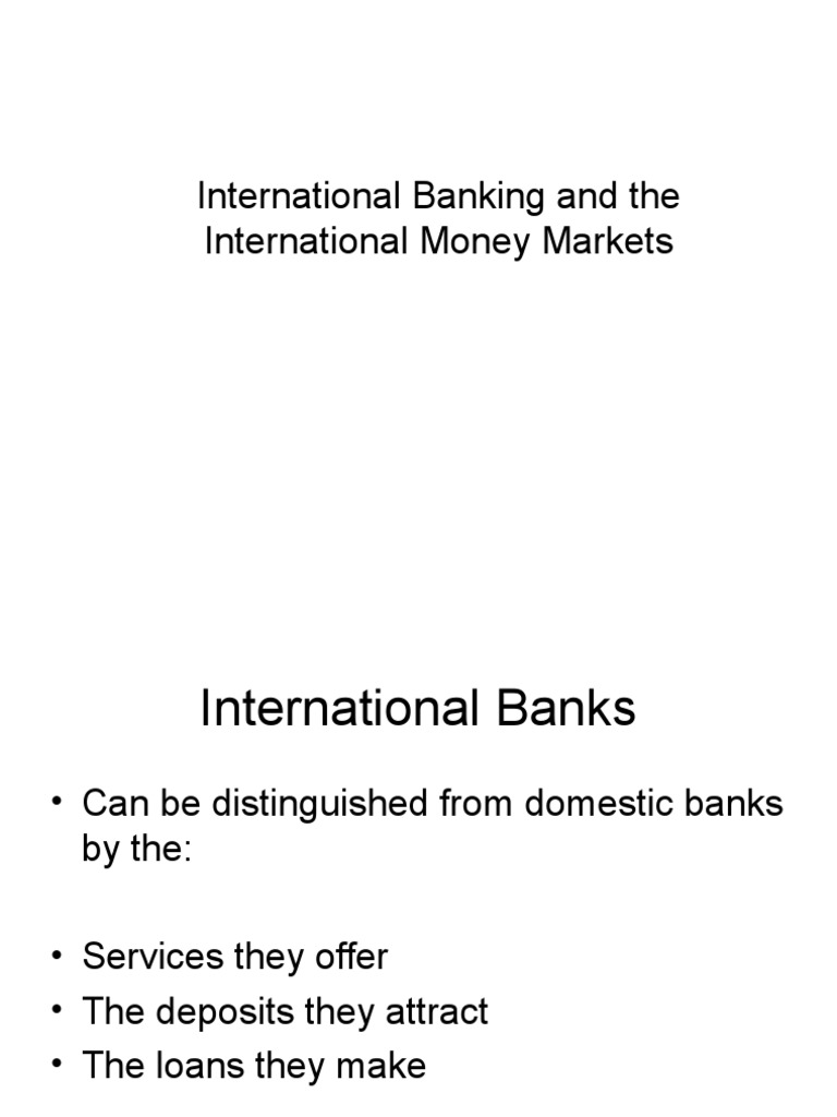 Understanding International Banking Services | PDF | Banks | Foreign ...