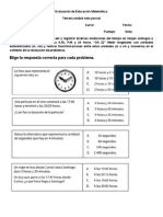 Evaluación de Educación Matemática