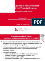 Izvješće o Globalnoj Konkurentnosti 2015. - 2016.: Pozicija Hrvatske