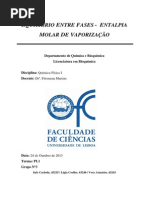 EQUILÍBRIO ENTRE FASES - ENTALPIA MOLAR DE VAPORIZAÇÃO