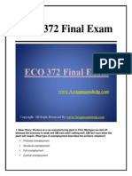 ECO 372 Final Exam Latest Online HomeWork Help Free