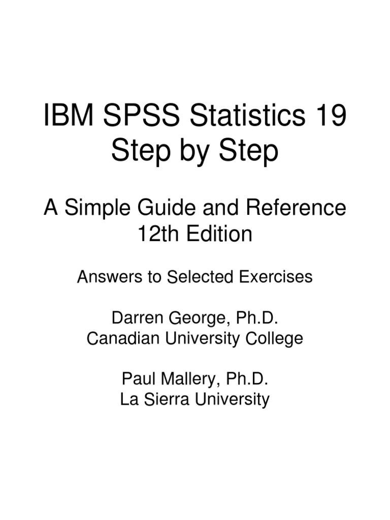 Spss 19 Answers To Selected Exercises Errors And Residuals - 