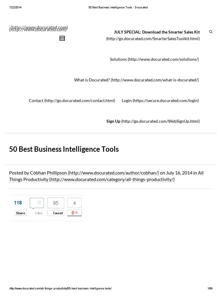 50 Best Business Intelligence Tools - Docurated | PDF | Business ...