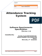 Attendance Tracking System: Software Requirements Specification (
