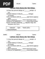 Latihan Kata Nama Am Tak Hidup