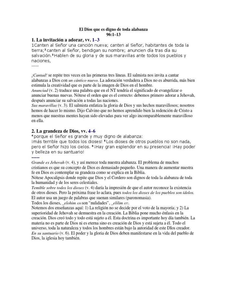 Alabanza y Grandeza de Dios en Salmos | PDF | Salmos | Dios