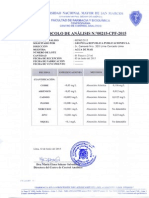 Resultados Del Centro de Control Analítico de La Universidad de San Marcos