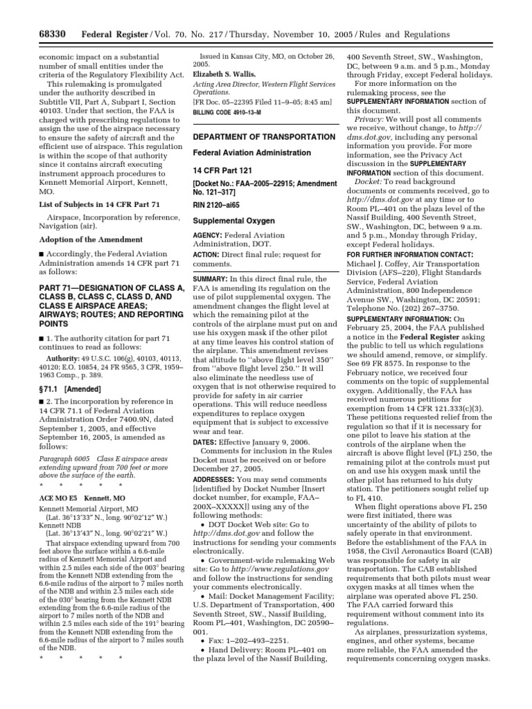 Rule Air carrier certification and operations Pilot supplemental