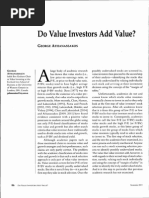 Athanassakos, G. 2011. Do Value Investors Add Value. Journal of Investing, 20 (2), 86-100.