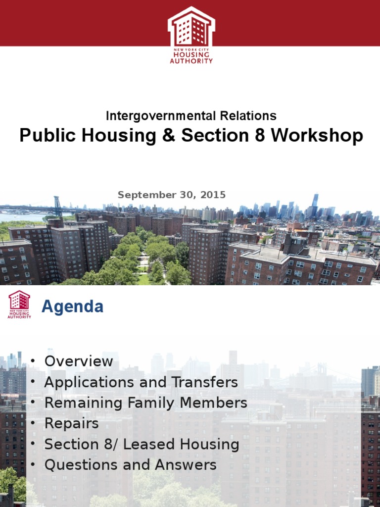 NYCHA Public Housing Workshop Overview | PDF | Section 8 (Housing ...
