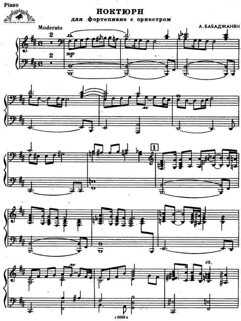 Babadjanian - Nocturne (Piano Solo) | PDF