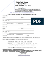 2015 Hunter Pace Entry Form