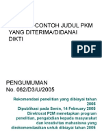 Contoh-Contoh Judul PKM Yang Diterima