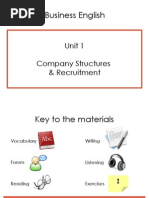 Bussines English Unit 1 - Company Structures and Recruitment